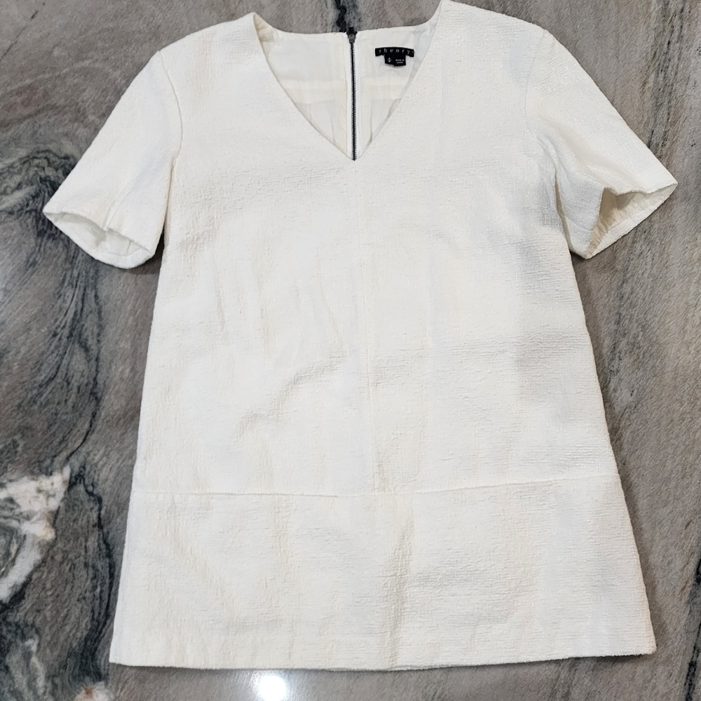 Theory White Tweed Dress